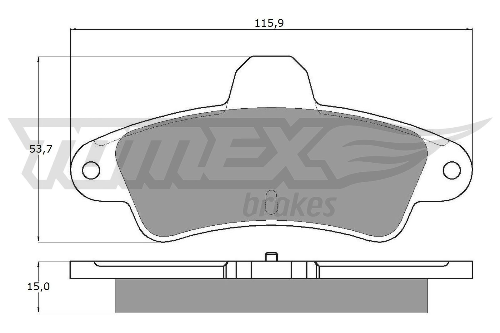 Obrázok Sada brzdových platničiek kotúčovej brzdy TOMEX Brakes  TX1120